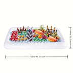 Inflatable Pool Cooler Bar with Drink Holders – Floating Ice Cooler for Pool Party Beach BBQ Summer Outdoor Fun, Easy Inflate, Portable Pool Float Beverage Bar