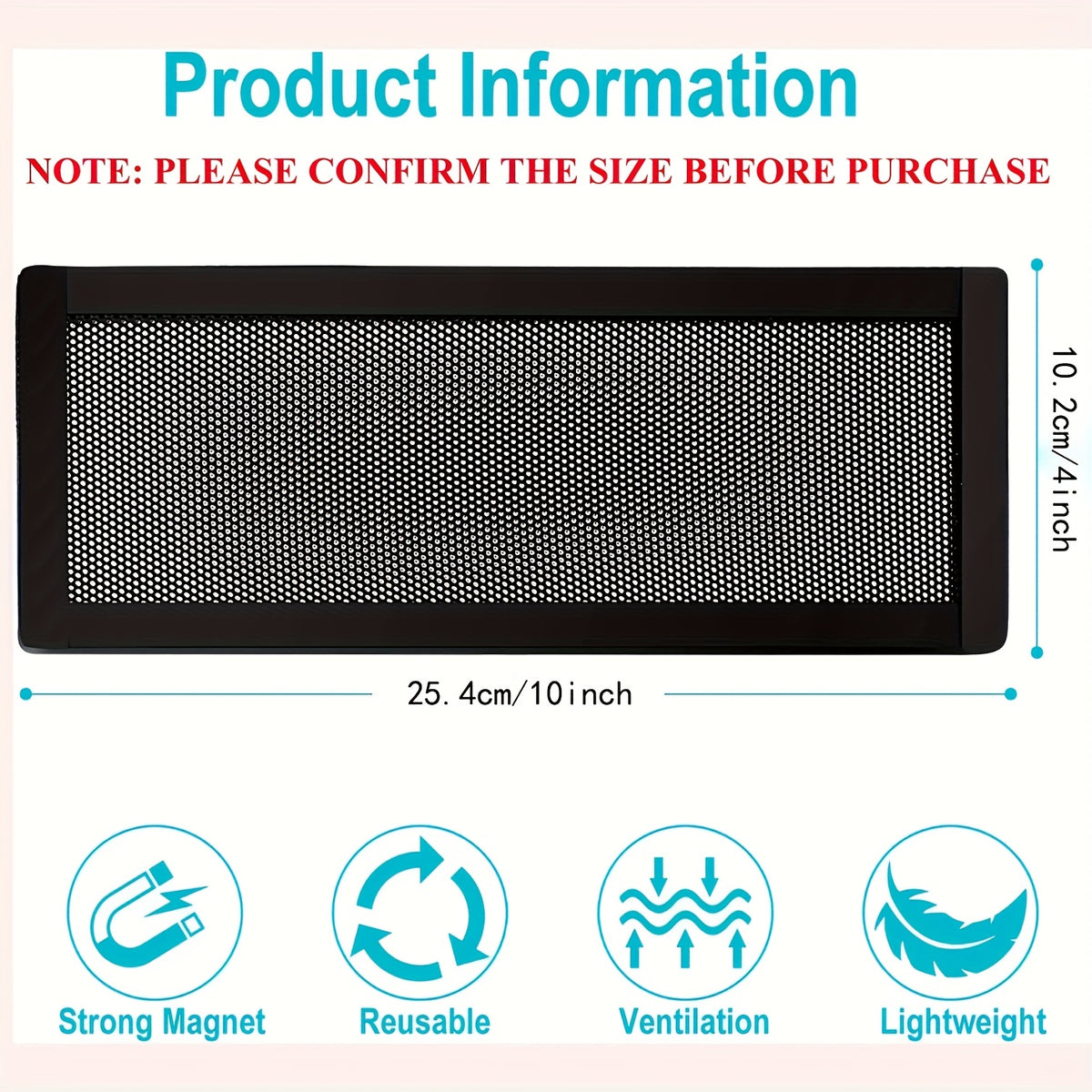 Magnetic HVAC Vent Covers for Floor Wall Ceiling PVC Air Vent Screen with Mesh Filter Tool-Free Installation Pest Control 4 & 5 Pack