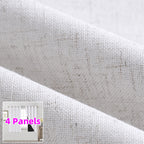 Linen Textured Blackout Curtains 4 Panels – 100% Room Darkening Thermal Insulated Grommet Drapes, Noise Reducing Window Curtains for Bedroom Living Room, 52W x 63/84/95 Inch