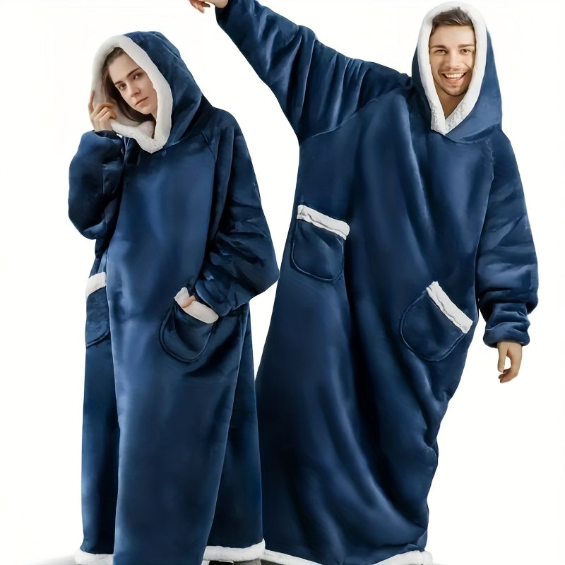 Wearable Blanket Hoodie – Oversized Giant Flannel Hooded Blanket Jacket for Women & Men | Ultra Soft, Warm, with Pocket | 5 Colors