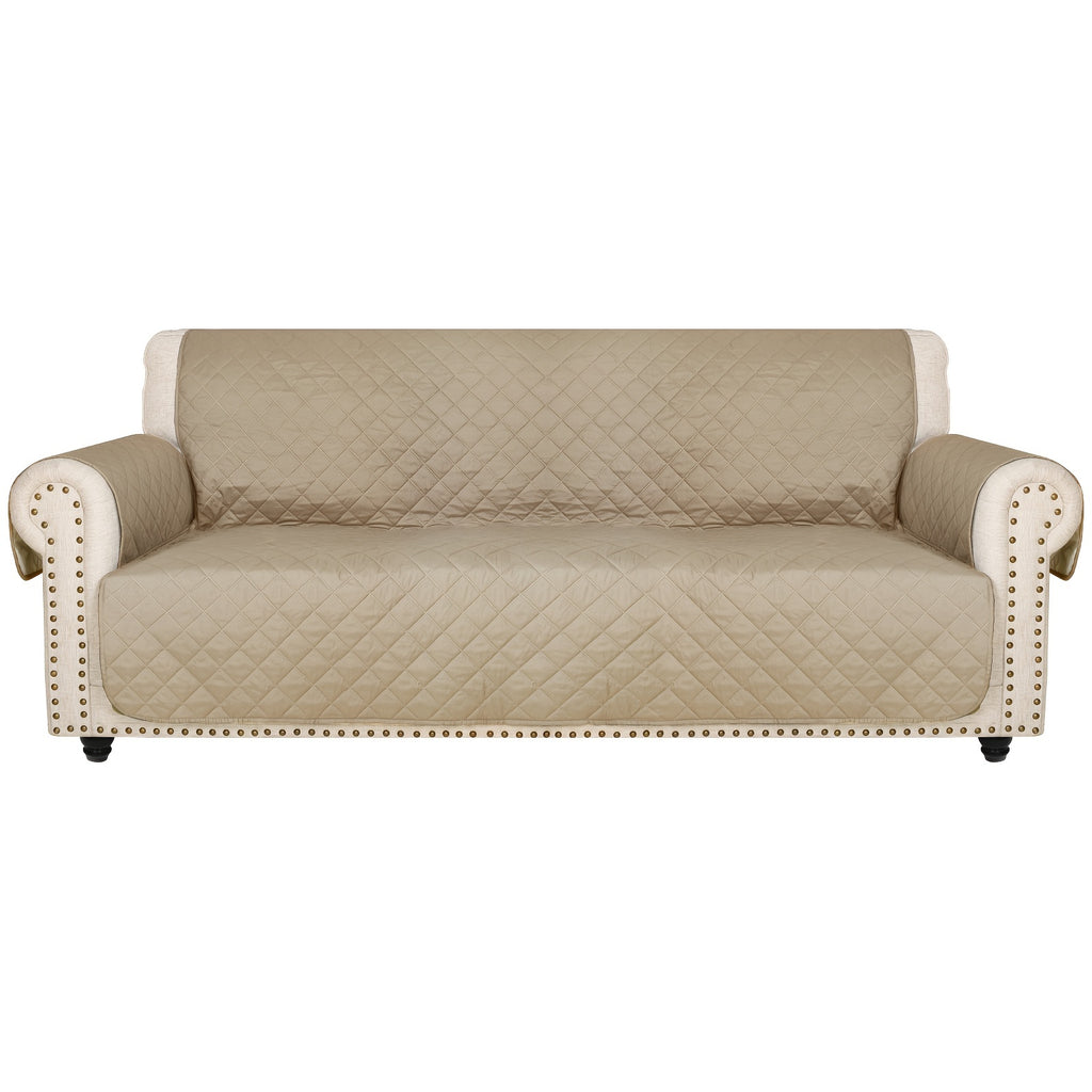 Universal Fit Sofa Slipcover Protector Washable 3 4 Seater, 5-Layer Quilted Pet-Friendly Couch Cover with Elastic Straps – Recliner & Loveseat Compatible, Non-Slip Furniture Protector for Living Room