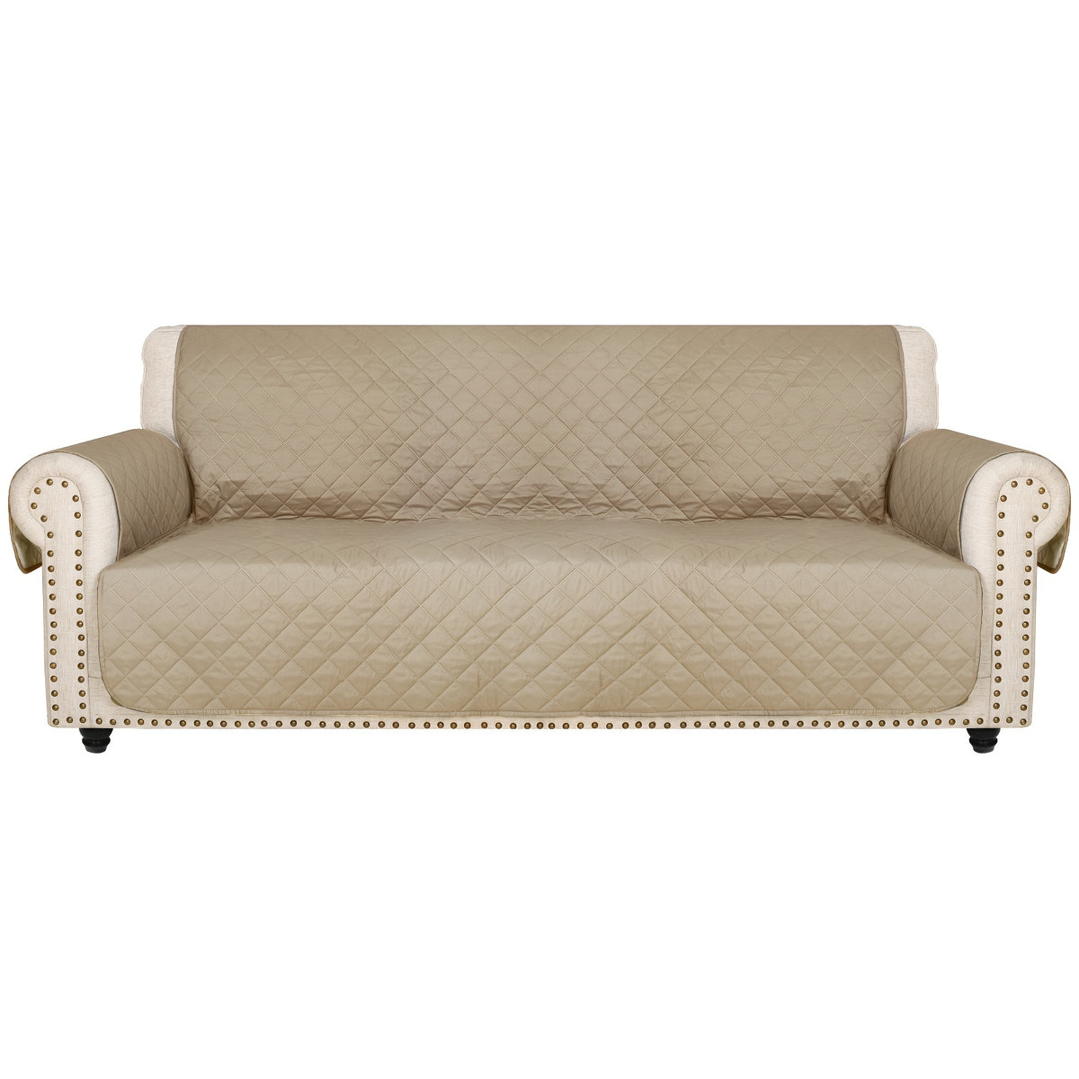 Universal Fit Sofa Slipcover Protector Washable 3 4 Seater, 5-Layer Quilted Pet-Friendly Couch Cover with Elastic Straps – Recliner & Loveseat Compatible, Non-Slip Furniture Protector for Living Room
