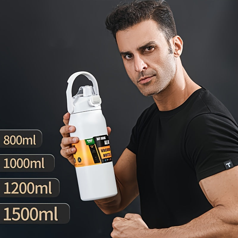 Large Capacity Vacuum Insulated Tumbler 1200ml/1500ml Stainless Steel - Leakproof Travel Mug Keeps Hot & Cold, for Travel Fitness Camping - Holiday Christmas Gift, 9 Colors