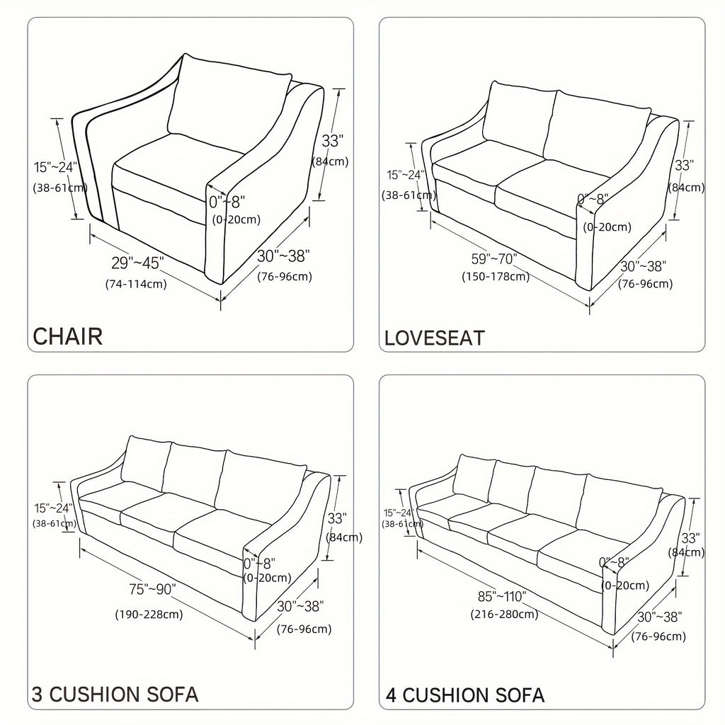 Plush Sofa Slipcover Stretch Thick Couch Cover - Soft Velvet Furniture Protector for Chair Loveseat 3 4 Seater, Anti-Slip Elastic Wrap, Machine Washable, 6 Colors for Living Room