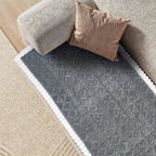 Boho Quilted Fleece Sofa Cover Thick – 400g Plush Polyester, Non-Slip, Pet-Friendly, Machine Washable, 2/3/4 Seater, Bedroom Living Room Office Decor, Grey