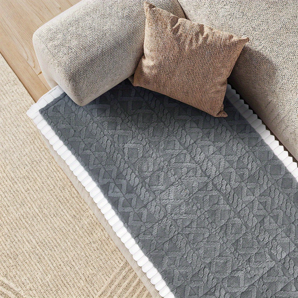 Boho Quilted Fleece Sofa Cover Thick – 400g Plush Polyester, Non-Slip, Pet-Friendly, Machine Washable, 2/3/4 Seater, Bedroom Living Room Office Decor, Grey