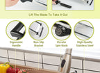 Adjustable Mandoline Slicer with 5 Thickness Settings – Stainless Steel Vegetable Slicer & Grater for Onion, Potato, Carrot, Cheese & Fruit – Professional Kitchen Tool, Optional Cut-Resistant Gloves