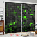 2-Piece Vintage Geometric Print Curtains – Rod Pocket, Machine Washable Polyester Flannel | Living Room & Bedroom | 4 Colors, 2 Sizes | Nuvia Haven