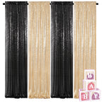 Sequin Backdrop Curtains 4 Panels 2FT x 8FT Glitter Party Decorations for Wedding Birthday Photo Booth Stage Background 30+ Colors