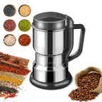 Electric Coffee Bean Grinder 300W 400g/14oz, 8-Blade Stainless Steel, One-Touch Button, Grinds Up to 36 Cups in 10 Seconds – Also for Spices, Grains & Nuts