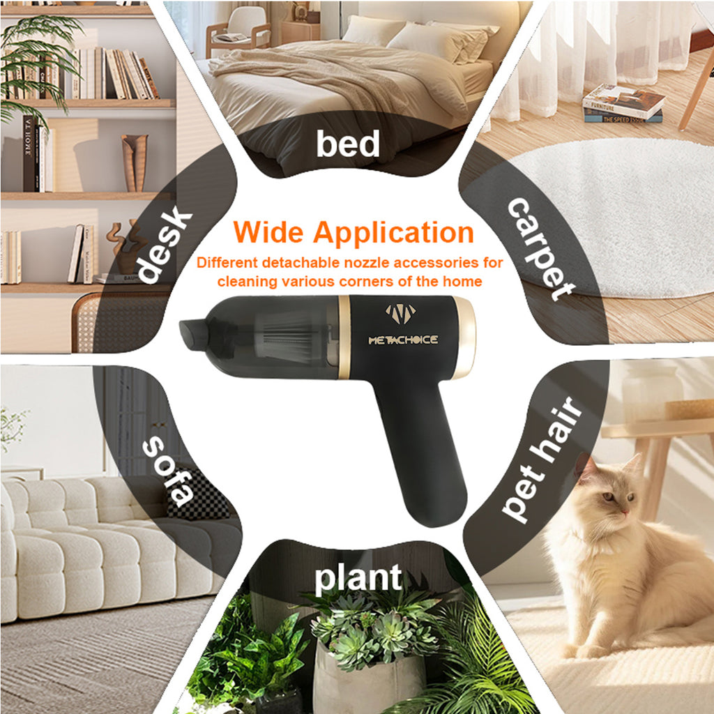 Cordless Handheld Vacuum Cleaner 12KPa High Suction – Blow & Suction Dual Mode, Ultra-Lightweight 12.2oz, 2x2000mAh Battery, Type-C Charging, Mini Portable Vacuum for Car Home Office Pet Hair