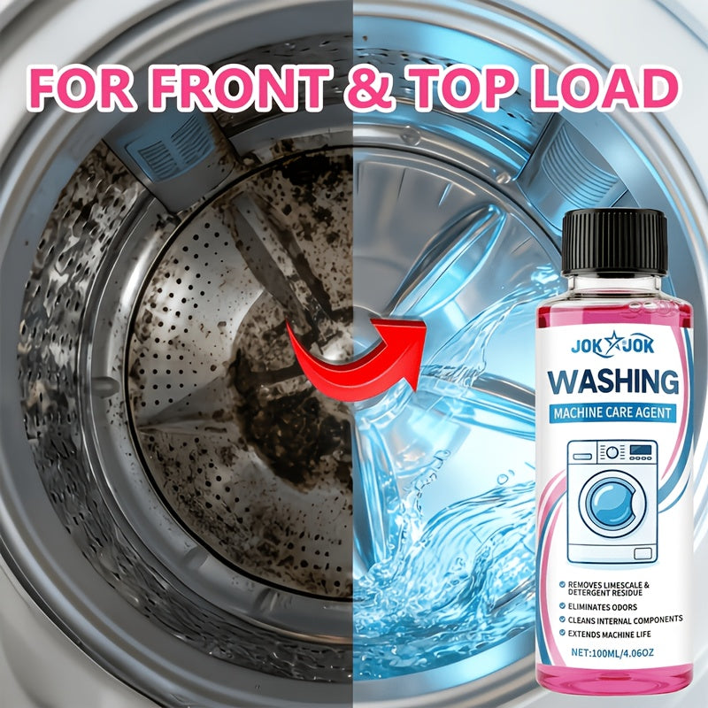 Unscented Washing Machine Cleaner 100ml – Citric Acid Formula Removes Limescale & Detergent Residue, Eliminates Odors & Extends Machine Life for Front Load & Top Load Washers
