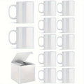 Sublimation Mugs 12 Pack White Coffee Cups with Gift Boxes - 11oz & 15oz Blank Ceramic Mugs for DIY Printing, Bulk Gifts & Custom Orders