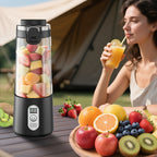 Portable Blender USB-C Rechargeable 6-Blade Stainless Steel – Ice Crush Smoothie Maker with Digital Timer, Battery Display & No-Spill Lid for Gym, Travel & Protein Shakes, Pink or White