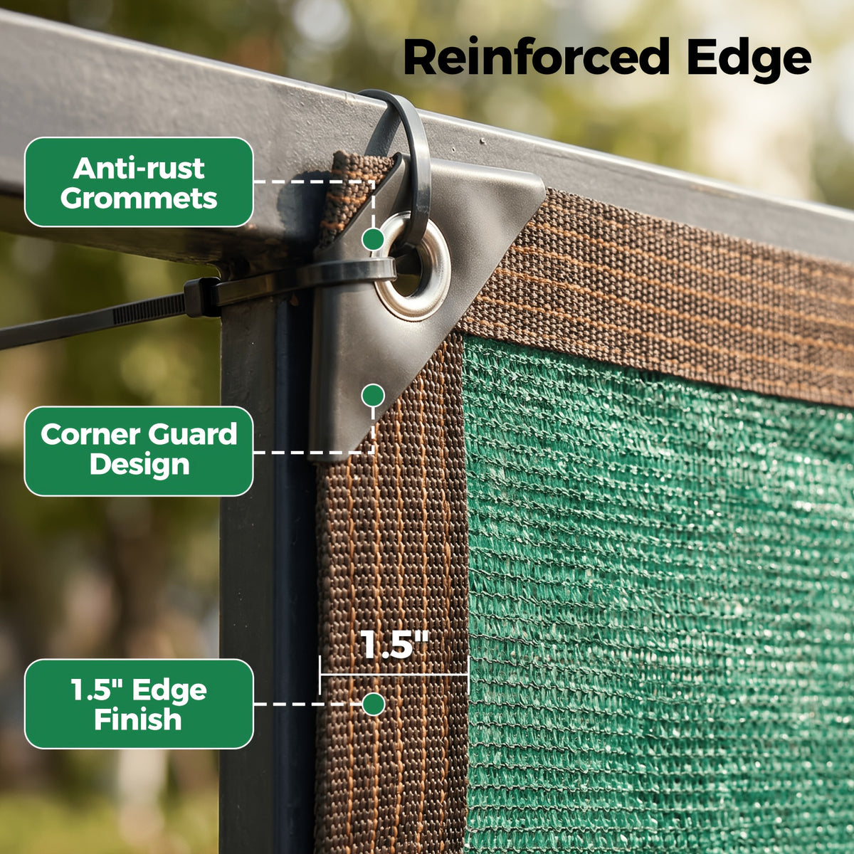 Privacy Screen Fence Heavy Duty HDPE Mesh Outdoor Shade Cloth Barrier 5x25ft 6x50ft with Rope Green Brown Black