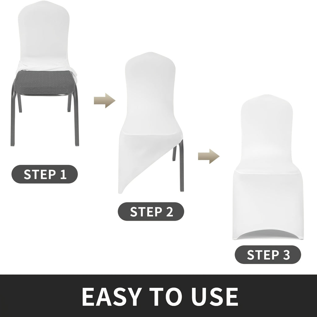 Stretch Spandex Chair Covers 6 12 Pack Machine Washable Wrinkle Resistant - Wedding Banquet Party Event Dining Chair Slipcovers Black White