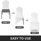 Stretch Spandex Chair Covers 6 12 Pack Machine Washable Wrinkle Resistant - Wedding Banquet Party Event Dining Chair Slipcovers Black White