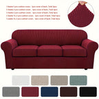 Grid Pattern Elastic Sofa Cover – Anti-Slip Full Coverage Stretchable Sofa Protector Machine Washable Classic Design for Living Room Bedroom Office