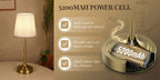 Cordless Rechargeable Table Lamp – Battery Powered Stepless Dimmable Touch Lamp for Bedroom, Dining Room, Kitchen & Office Decor