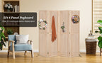 5 FT Freestanding Pegboard Room Divider | Wood Folding Privacy Screen & Display Board Organizer with Support Feet – White, Black, Natural, Grey | Craft Shows, Retail & Home