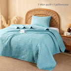 Quilted Bedspread Set Lightweight Cooling Coverlet with Pillow Shams Twin Queen King Soft Breathable Summer Bedding Set Machine Washable