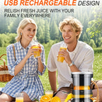 Rechargeable Electric Citrus Juicer USB-C – 45W Portable Juicer Machine for Orange, Lemon & Lime | BPA-Free | Includes Cleaning Brush | Black & Red