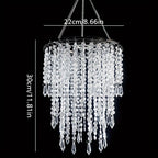 Crystal Chandelier Lampshade Acrylic Beaded Branch Ceiling Pendant Light Fixture for Wedding Party Living Room Home Decor