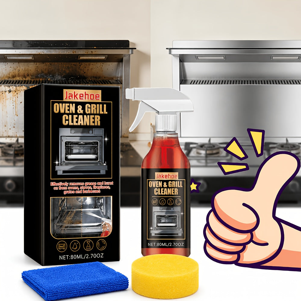 Stove & Oven Foam Cleaner Spray – Heavy-Duty Grease & Old Dirt Remover for Ovens, Grills & Kitchen Surfaces, Citric Acid Formula, Odor Eliminator, Hassle-Free Clean