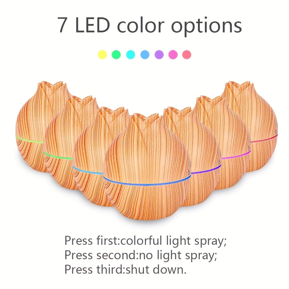 130ml Ultrasonic Essential Oil Diffuser Humidifier USB 7-Color LED 4H Timer with Peppermint Orange Oils for Bedroom Office Spa 3 Styles