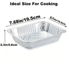 Disposable Aluminum Foil Pans 30-Pack with Lids 7.65x5.7 Inch - Foil Baking Pans for Cakes Cooking Heating Storing Food Prep, Holiday Baking Trays for Christmas Thanksgiving