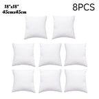 Square Cushion Inserts 8 Pack – Hollowfiber Filled Deep Fill Pillow Pads, 400g Each, Cozy Fluffy Plump Inner Inserts for Sofa, Bed & Home, 18x18 or 20x20 Inch