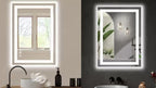 Anti-Fog LED Bathroom Mirror with Dual Light Source & 3-Color Modes | Wall Mount Vanity Mirror | 120V US Plug | 4 Sizes