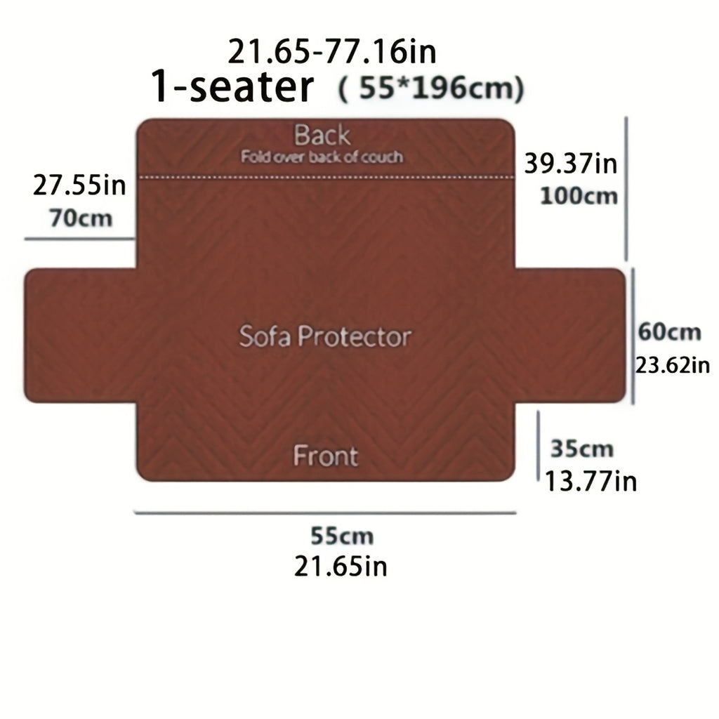 Sofa Cushion Cover with Storage Pocket – Pet-Proof Non-Slip Multi-Function Sofa Protector, All-Season Machine Washable, 1/2/3-Seater, Navy Coffee Off-White Dark Gray