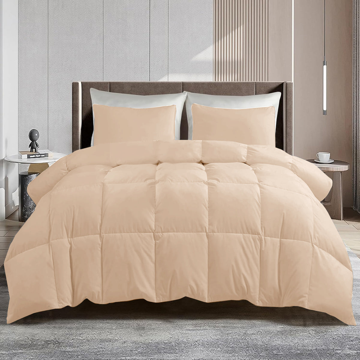 All Season Comforter with Corner Tabs & Box Stitching – Soft Fluffy Lightweight Hotel-Quality Duvet Insert for Twin Queen King, Breathable Year-Round Bedding