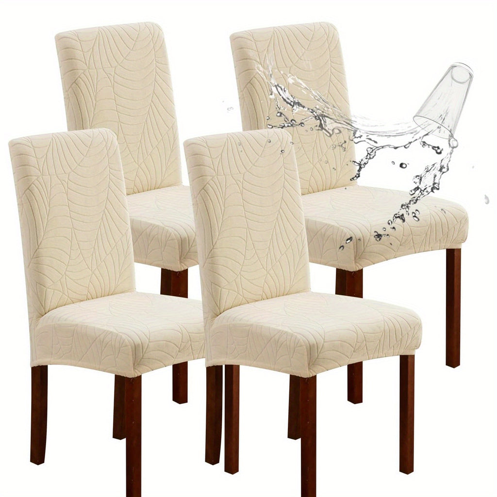 Stretch Jacquard Dining Chair Covers Set of 4 or 6 Removable Washable Polyester-Elastane Slipcovers – Chair Protector for Kitchen Home Hotel Restaurant, Valentine's Day Home Decoration