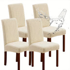 Stretch Jacquard Dining Chair Covers Set of 4 or 6 Removable Washable Polyester-Elastane Slipcovers – Chair Protector for Kitchen Home Hotel Restaurant, Valentine's Day Home Decoration