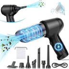 3-in-1 Wireless Handheld Vacuum Cleaner – High-Power Cordless Suction, Air Extraction & Blowing, 5KPa, Pet Hair & Dust, Extended Battery, Car & Home Cleaning, Green Gray Black