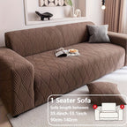 Jacquard Elastic Sofa Cover – Modern Artistic Slip-Resistant Couch Slipcover | All-Season Polar Fleece Furniture Protector for Living Room, Office & Bedroom | Includes Free Pillow Cover | 1-4 Seater