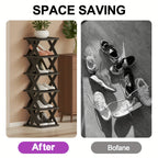 Stackable Shoe Rack Organizer 6 or 9 Tier – Plastic Vertical Shoe Shelf for Entryway, Hallway, Bedroom & Closet, Holds 6–9 Pairs, Easy Assembly, Black or White