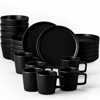 Ceramic Dinnerware Set Modern Matte Porcelain Plates Dishwasher Microwave Oven Safe Scratch Resistant Stoneware Tableware Black Red Blue for Restaurant Kitchen Wedding Gift