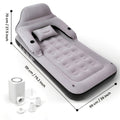 Inflatable Air Mattress Double Bed with Backrest Pillow & Built-In Pump – Portable Camping & Home Guest Bed, 39in Wide Self-Inflating Sleep Mat