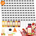 Plastic Juice Bottles with Caps 12oz 16oz Bulk Set 100 118 142 Pcs - Empty Bottles with Labels Funnel & Brush for Juice Smoothie Tea Coffee Party | Nuvia Haven