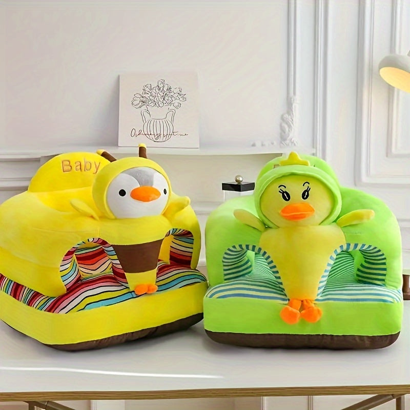 Kids Cartoon Sofa Chair Soft Thickened Toddler Seat – Cute Animal Design (Monkey, Elephant, Duck & More), Safe Learn-to-Sit Baby Chair, Portable Space-Saving Kids Furniture