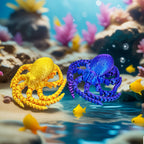 3D Printed Octopus Figures Set of 5 – Playful Mini Octopus Toys for Party Favors, Halloween & Christmas Gifts | Fun Holiday Novelty Gift for Kids, Teens & Ocean Lovers