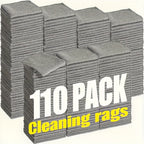 Gray Microfiber Cleaning Cloths 110 Pack Bulk Wholesale - Non-Shedding Color-Retaining Absorbent Soft Durable Car Towels for Home Kitchen Car Deep Cleaning