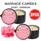 2-in-1 Soy Wax Massage Oil Candle Essential Oil Scented Warm Moisturizing Body Lotion Luxury Spa Candle Gift Set for Women Nail Salon Pedicure Wedding Christmas Valentine 1pc 2pc 6pc 17 Scents