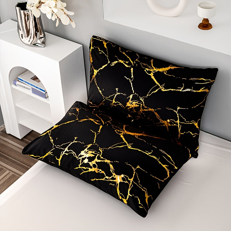 Duvet Cover Set Queen King Twin Full - Bronzing Texture Soft Breathable Bedding, 3-Piece with Pillowcases, All-Season Luxury Bedroom Decor, White Khaki Black