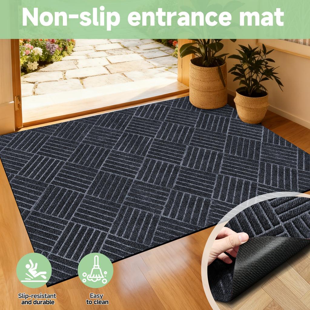 Hallway Runner Rug Non-Slip Vintage Diamond Pattern Machine Washable Rubber Backed – Kitchen, Entryway & Living Room Runner, 5 Sizes, Dark Gray & Dark Red
