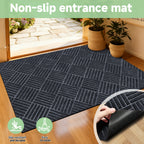 Hallway Runner Rug Non-Slip Vintage Diamond Pattern Machine Washable Rubber Backed – Kitchen, Entryway & Living Room Runner, 5 Sizes, Dark Gray & Dark Red