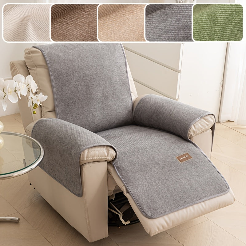 Bohemian Sofa Cover for Armchairs & Single Sofas, Anti-Slip Machine Washable Slipcover, Soft Solid Color Pet-Friendly Couch Protector for All Seasons, Modern Minimalist Home Decor